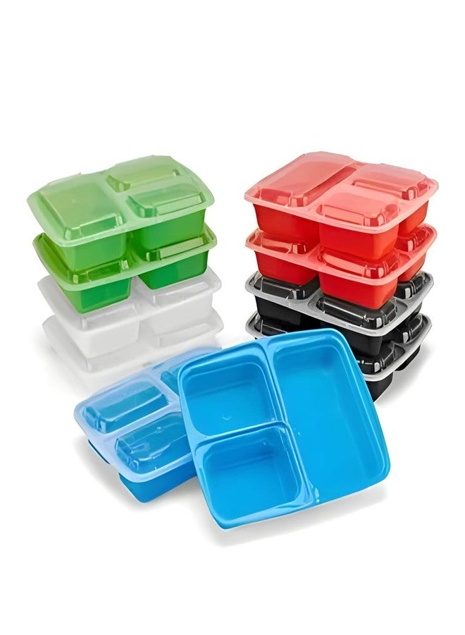 Bexter 20 Pack of 38 oz Meal Prep Takeout Containers (3 Compartment) 20 containers with 20 lids (40 pieces) - Image 3